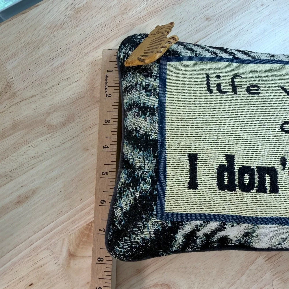 Vintage Life Without Cats... I Don't Think So! Kitschy Woven Tapestry Pillow